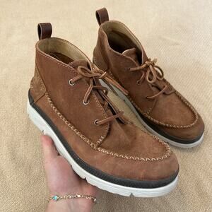 Manitobah Mukluks Mesa Moc Toe Brown Leather Boots Size 10.5